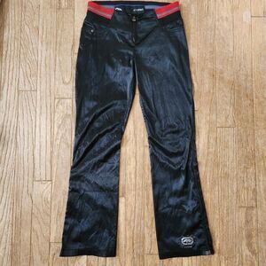 Ecko Red Y2K Satin Black and Red Zipper Pants Size 11